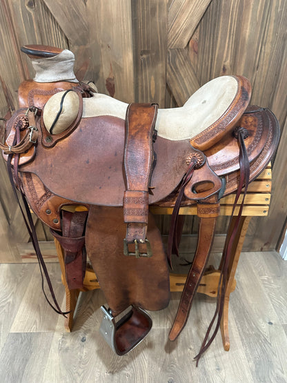 16” Watt Bros Stock Saddle Co. Wade Western Saddle - Dennis Reis Wade Model