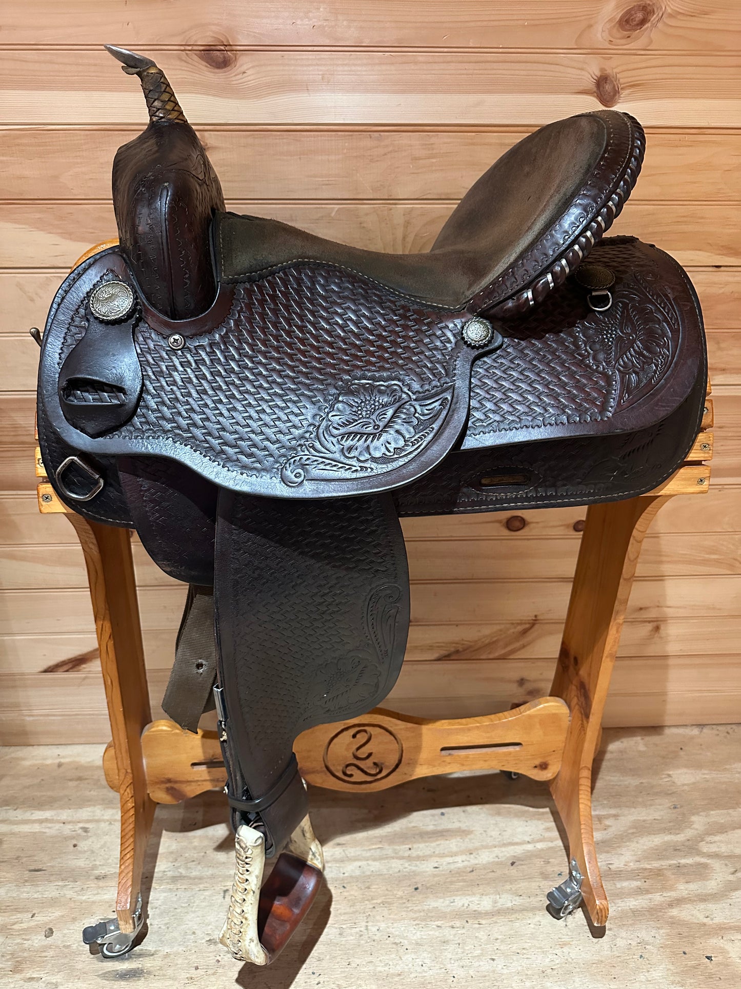 15” Basketweave Western Trail Saddle