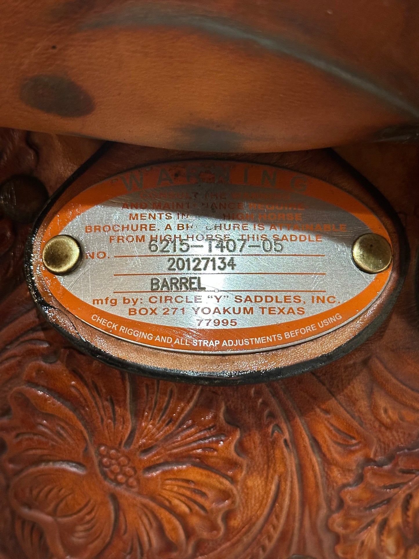 14” Circle Y High Horse Proven Aurora Barrel Racing Saddle Model 6215