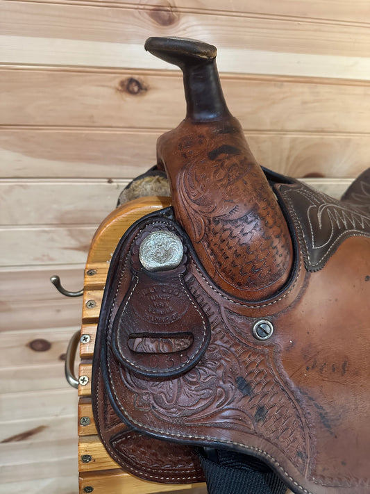 14” Billy Cook Basket Maker Team Roper Western Saddle 2038