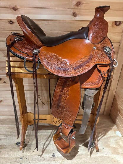 16” Circle Y Walnut Grove Flex2 A-fork Western Trail Saddle Model 1157