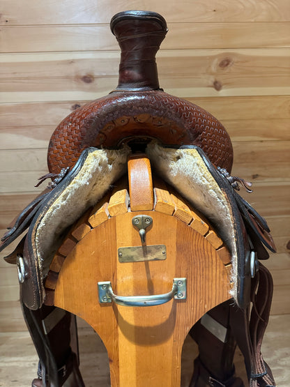 15.5” Double R Red Ranger Roping Western Saddle