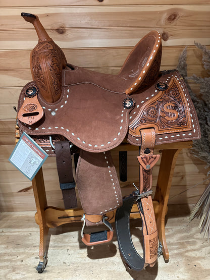 Silver Royal Ca$h Barrel Saddle