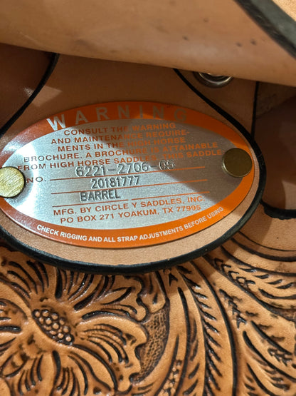 17” Circle Y The Proven Mansfield Western Barrel Saddle Model 6221