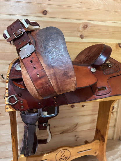 16” Tex Tan Hereford Prairie Rose Western Saddle 08-99686