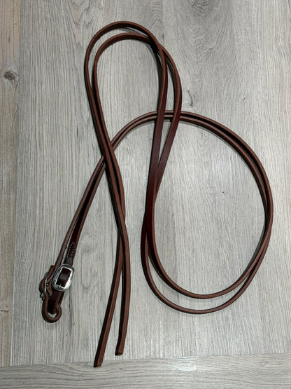 Premium 8' x 5/8" Jeremiah Watt Quick Change Oiled Harness Leather Split Reins Latigo Burgundy Color