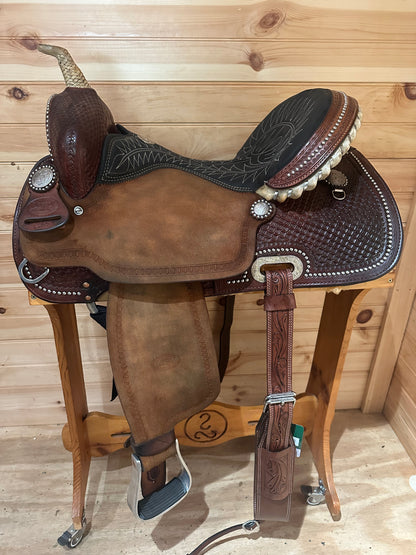15” Billy Cook Maker Sulphur, OK Barrel Racing Saddle Model 1530