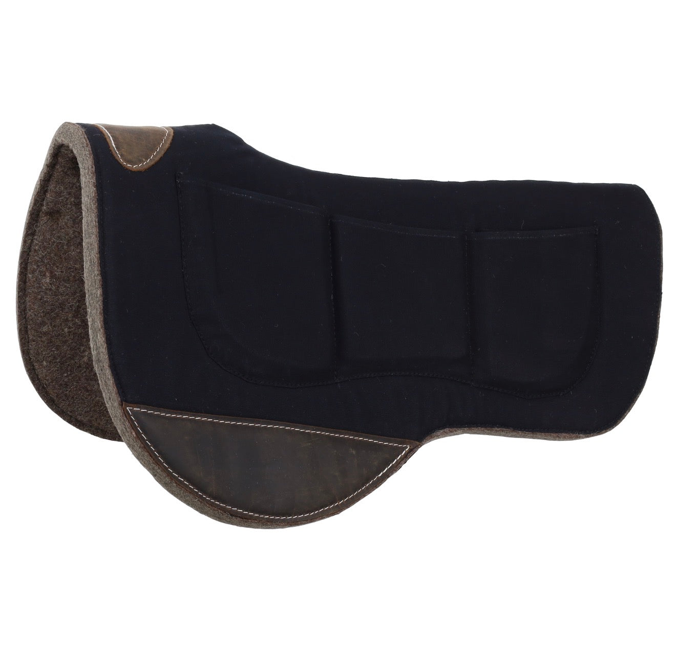 31" x 32" Contoured Shim Mohair Wool Bottom Barrel Round Skirt Saddle Pad