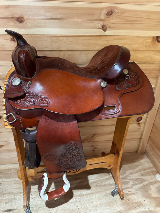 16” Tex Tan Hereford Prairie Rose Western Saddle 08-99686
