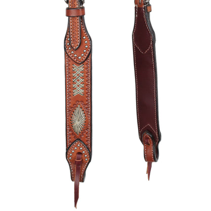 Silver Dotted Rawhide Laced One Ear Headstall
