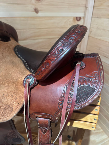 13” DC Western Sunflower Barrel Racing Saddle