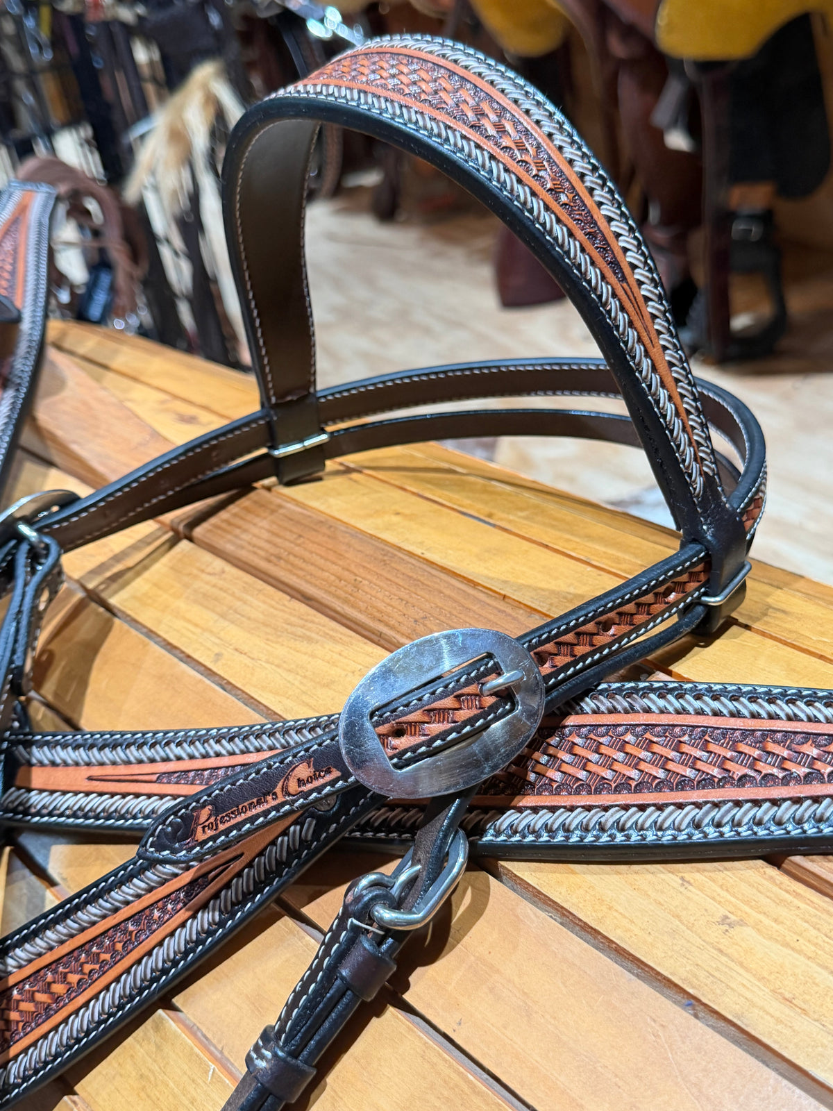 Professional’s Choice Rawhide Laced Browband Headstall & Breast Collar Tack set