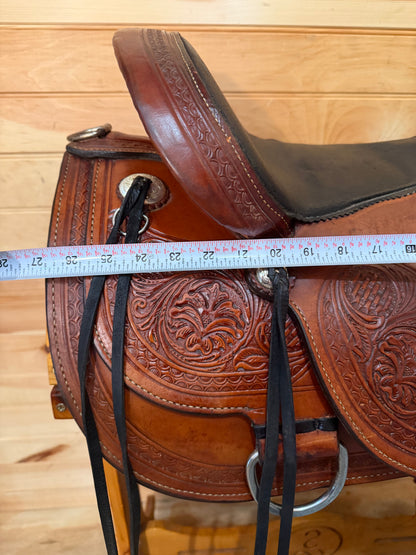 17” Circle Y Flex-Lite Basket Flower Western Trail Saddle Model 1552