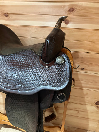 15” Basketweave Western Trail Saddle