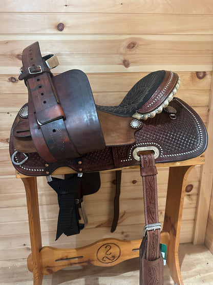 15” Billy Cook Maker Sulphur, OK Barrel Racing Saddle Model 1530