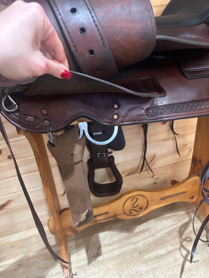 17” Circle Y Basket Flower Trail Flex-Lite Western Trail Saddle Model 1552