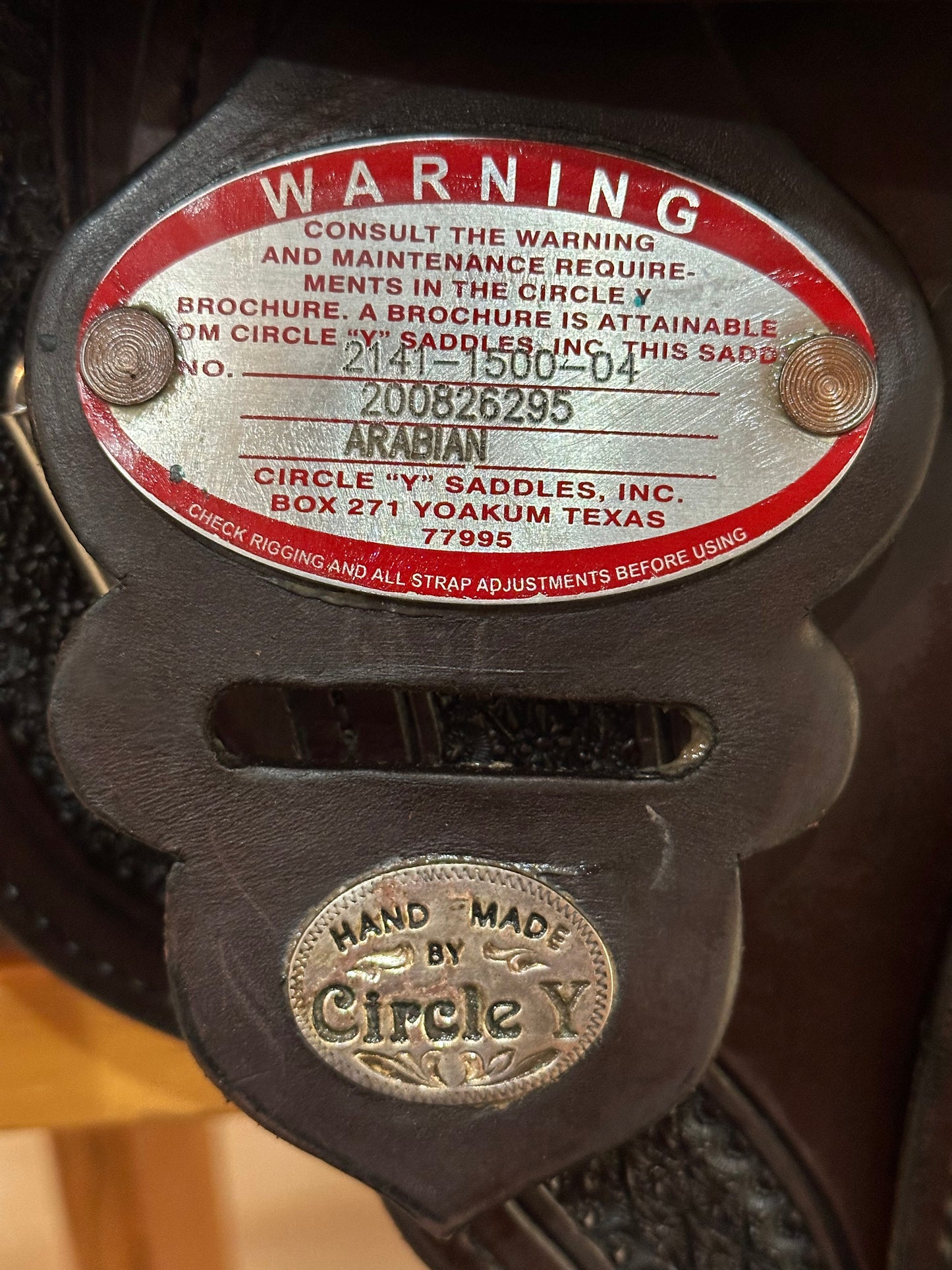15” Circle Y Arabian Trail Saddle Model 2141