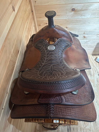 14” Billy Cook Basket Maker Team Roper Western Saddle 2038