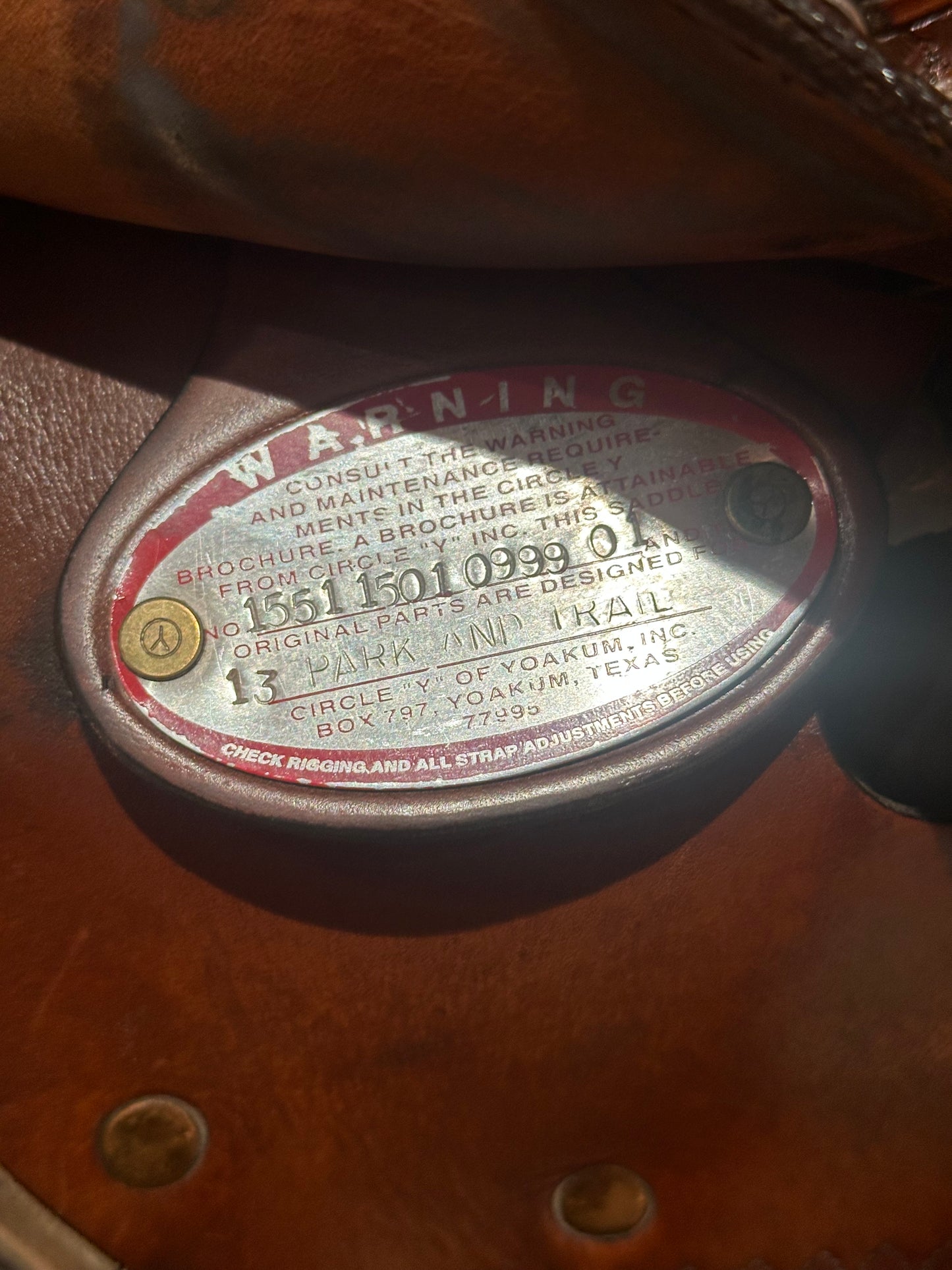 15” Circle Y Topeka Flex-Lite Western Trail Saddle Model 1551