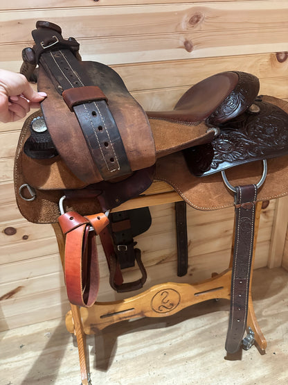 16” Billy Cook Maker Sulphur,OK Western Flat Seat Cutter Western Saddle Model 7538