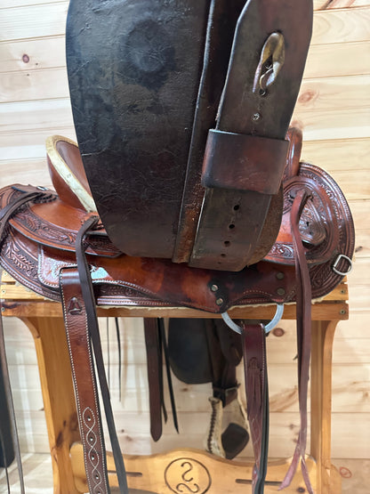 16” Circle Y Hardseat Ranch Roper Western Saddle Model 1156