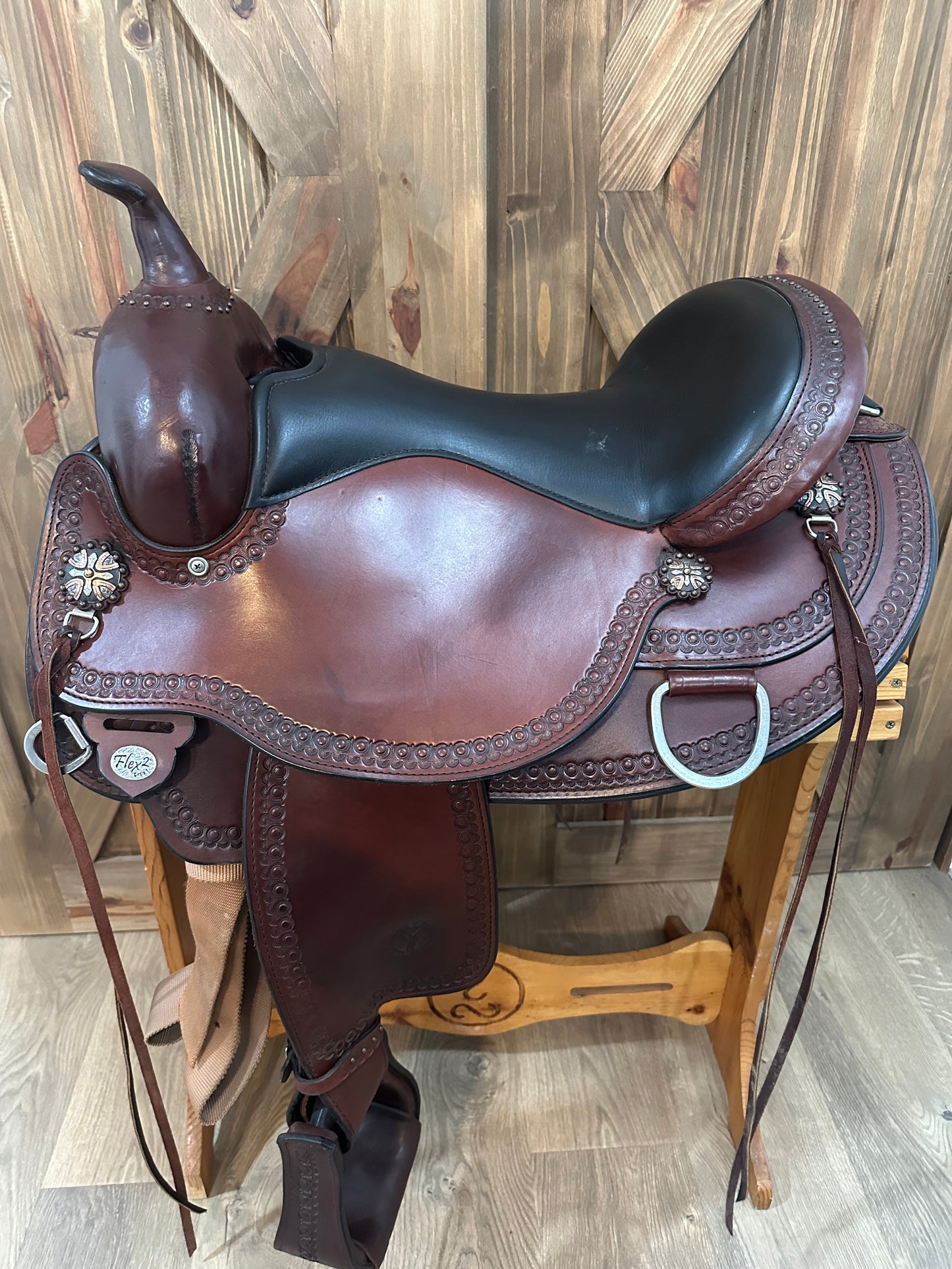 16” Circle Y Copper Mine Flex2 Western Trail Saddle - Wide