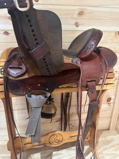 13” DC Western Sunflower Barrel Racing Saddle