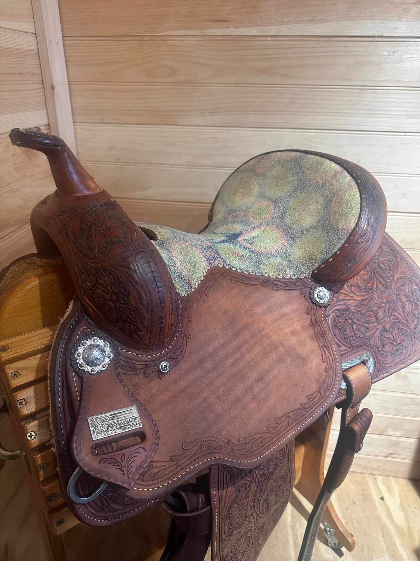 14” Circle Y Xtreme Performance Tie-Dye Barrel Racing Saddle Model 2150