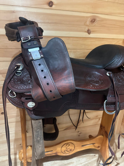 17” Circle Y BasketFlower Trail Flex-Lite Western Trail Saddle Model 1552