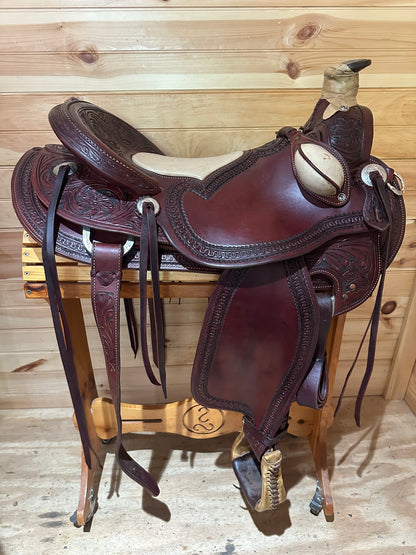 18” RW Bowman B-Light Silver Western Ranch Trail Saddle Model 9478