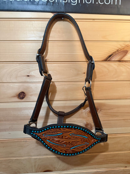 Professional’s Choice Teal Arrow Buckstitch Bronc Leather Halter