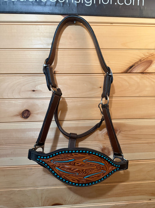 Professional’s Choice Teal Arrow Buckstitch Bronc Leather Halter