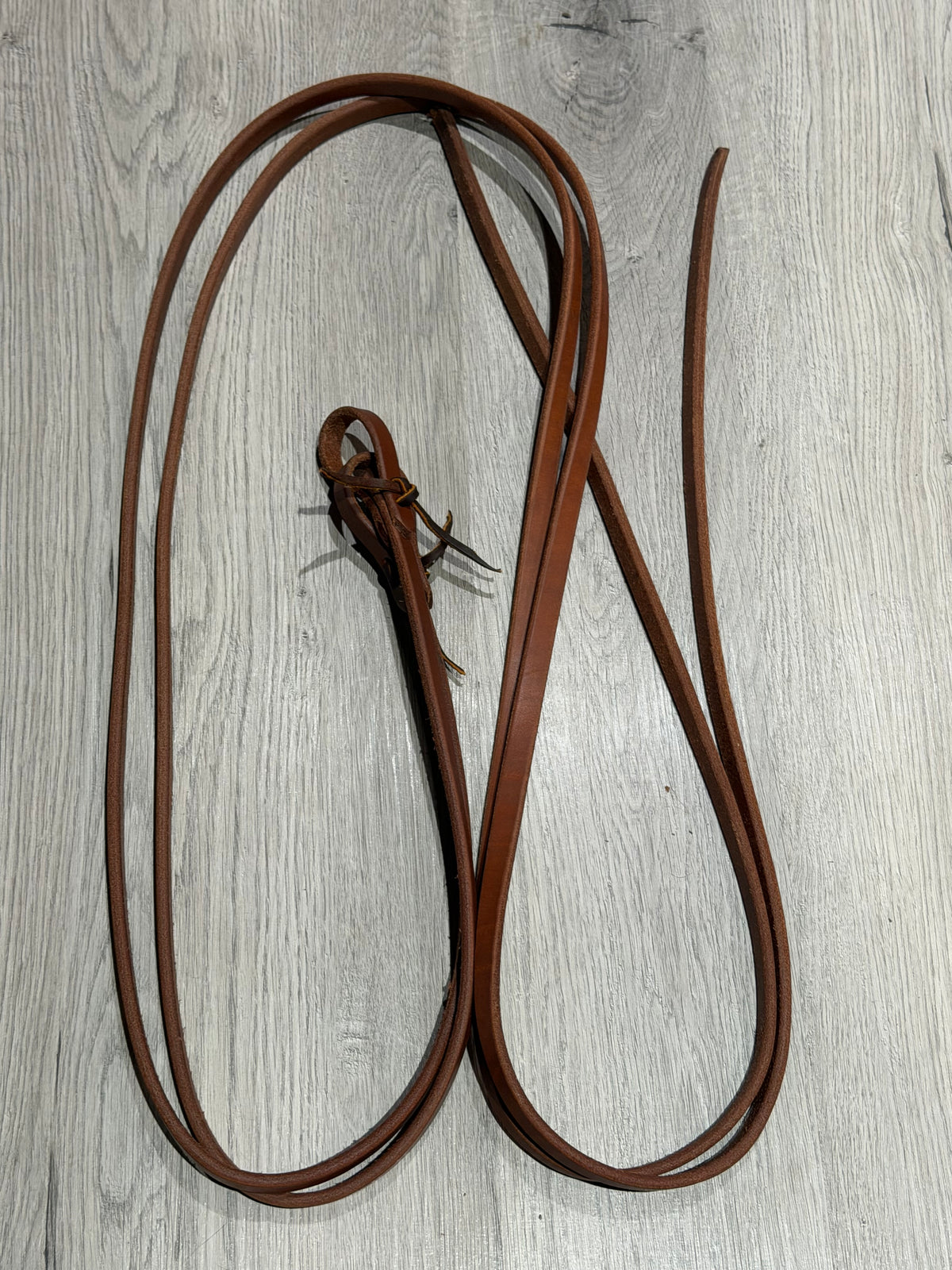 Premium 8' x 5/8" Medium Oiled Harness Leather Split Reins by Spur Creek