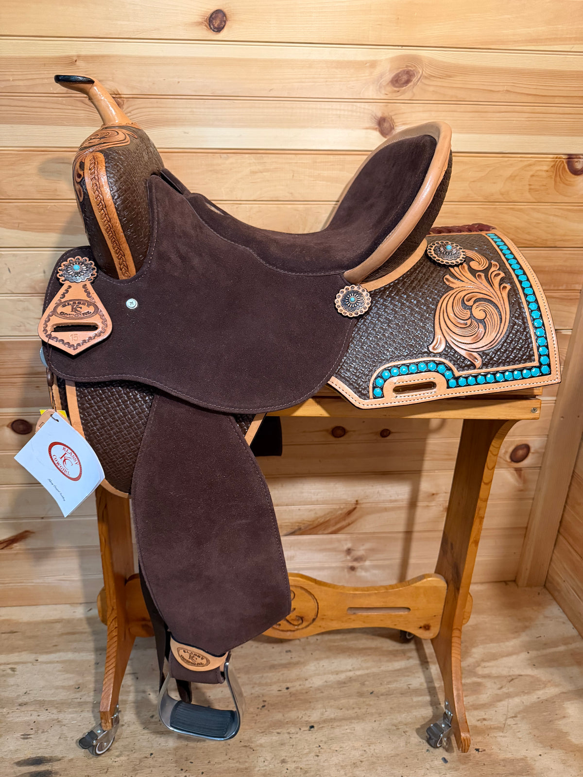 15” Klassy Cowgirl Turquoise Royale Barrel Racing Saddle - Limited Edition