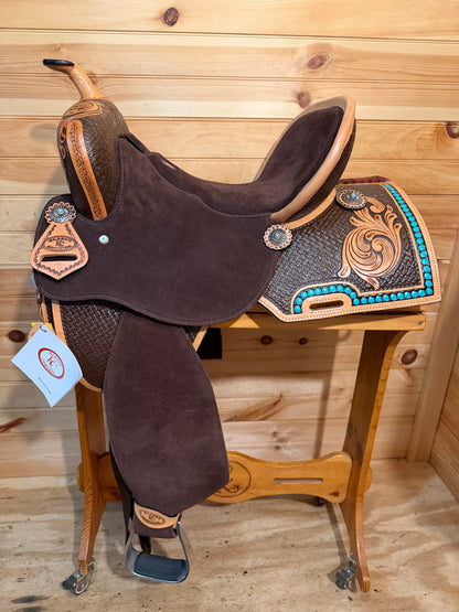 15” Klassy Cowgirl Turquoise Royale Barrel Racing Saddle - Limited Edition