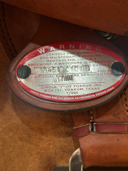 17” Circle Y Cutter Pat Earnheart Western Saddle Model 1345