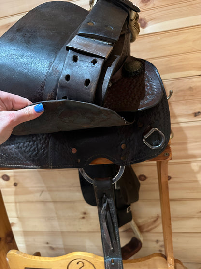 15” Basketweave Western Trail Saddle