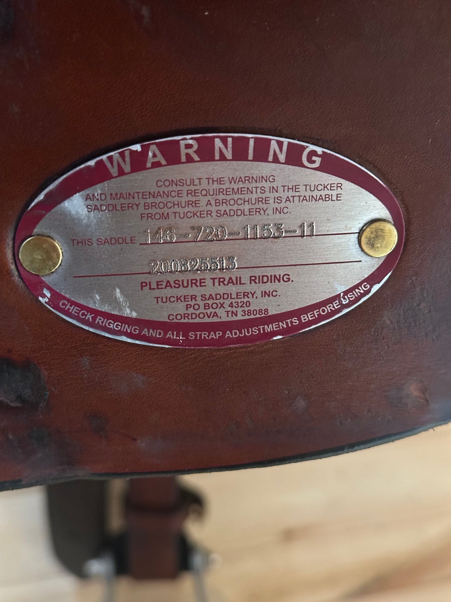 17.5” Tucker River Plantation Endurance Trail Saddle Model 146