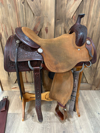 16.5” Billy Cook Ranch Cutter Western Saddle Model 6300 - w/ Nettles