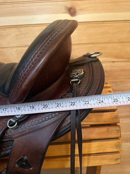 15” Circle Y Mule Black Mesa Flex2 Western Trail Saddle Model 2378