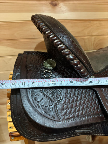15” Basketweave Western Trail Saddle