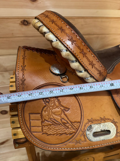 16” Rocking R Saddlery Barrel Racing Saddle