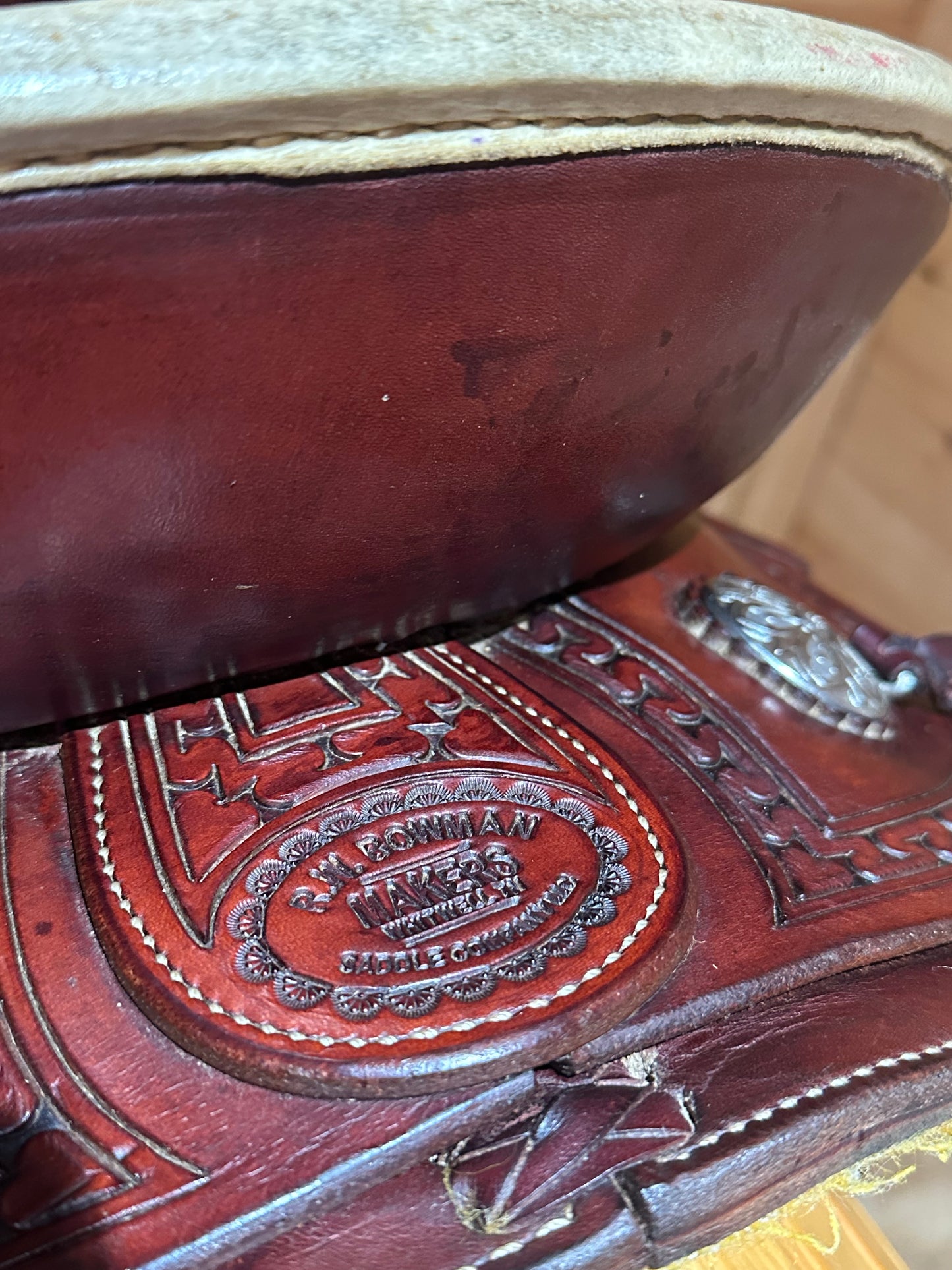 16” RW Bowman Mike Branch Natural Ride Western Ranch Saddle Model 3816