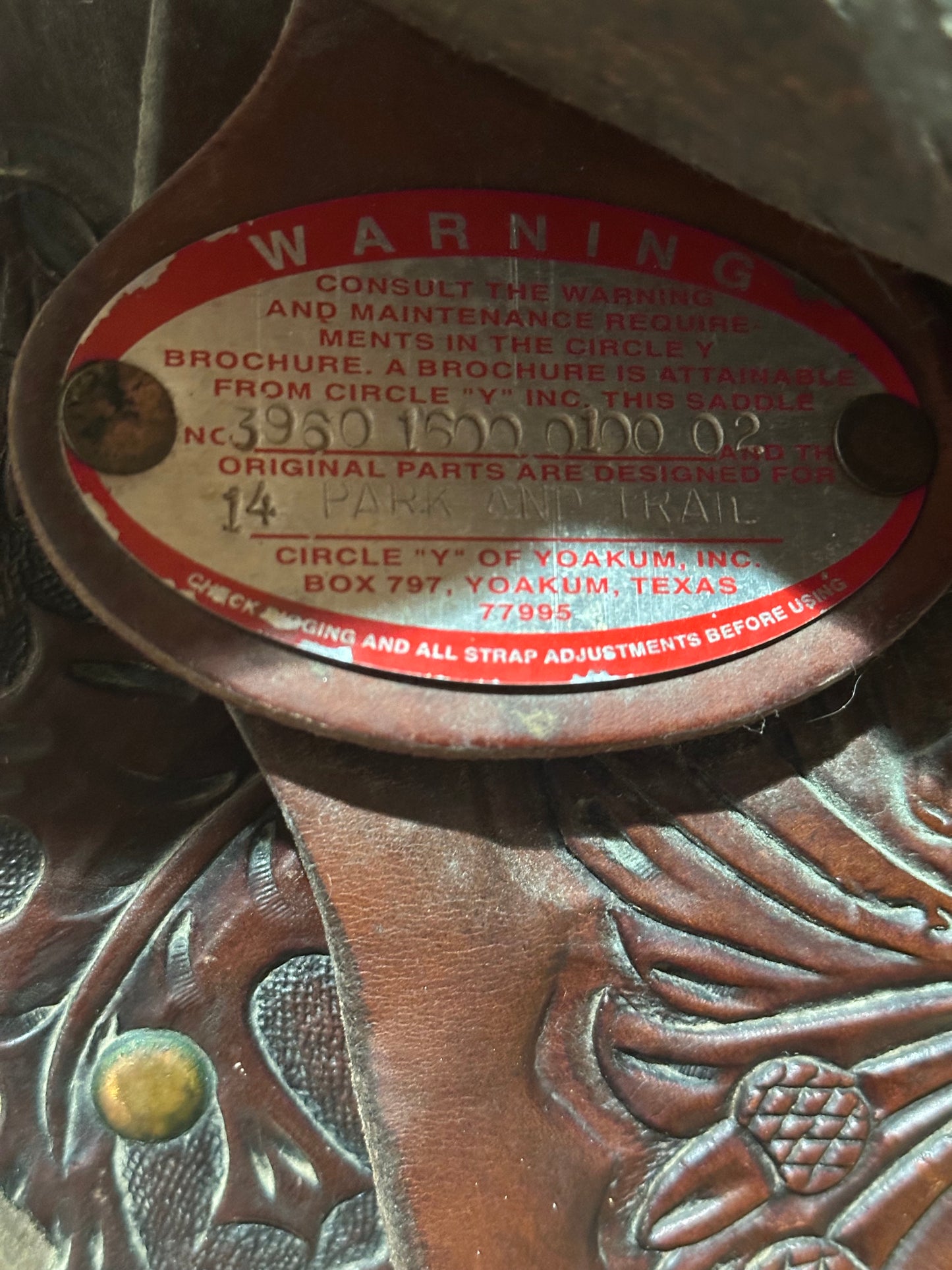 16” Circle Y Western Show Saddle Model 3960