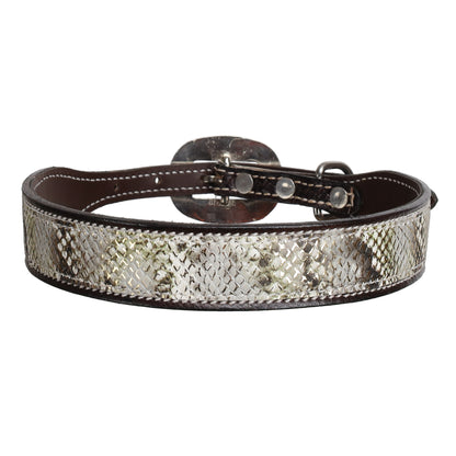 Luxe Viper Dark Oil Leather Dog Collar