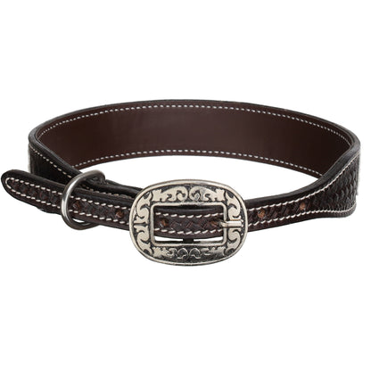Luxe Viper Dark Oil Leather Dog Collar