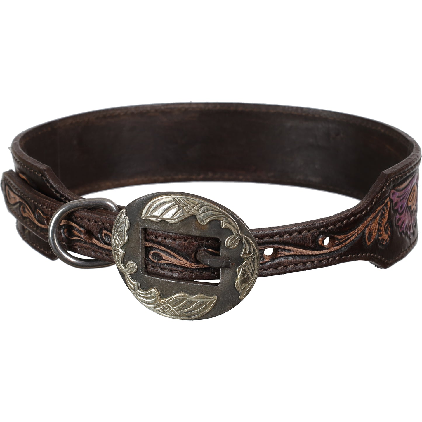 Wild Rose Leather Dog Collar
