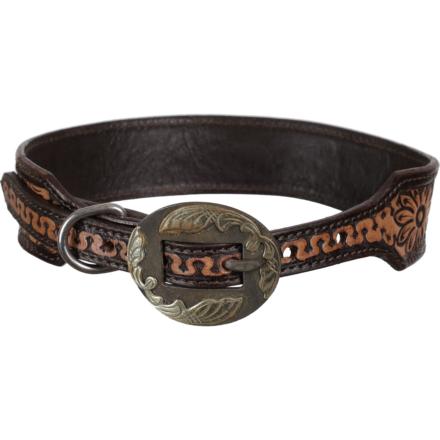 Timber Blossom Leather Dog Collar