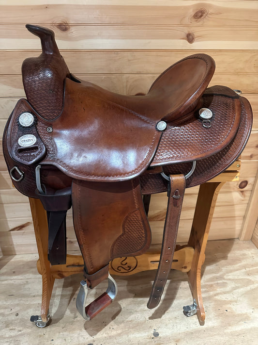 16” Crates A-Fork Slick seat Ranch Western Saddle Model 256