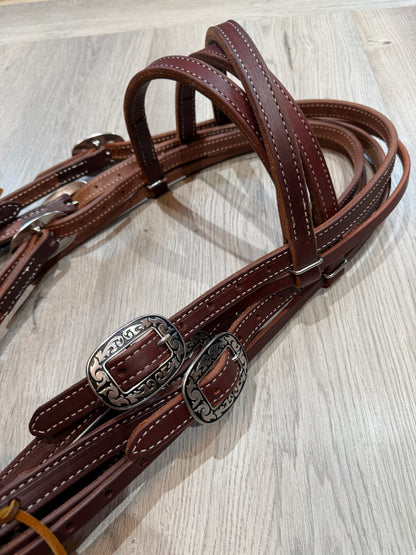 Jeremiah Watt Browband Quick Change Headstall– Premium Amish Leather by Spur Creek Tack